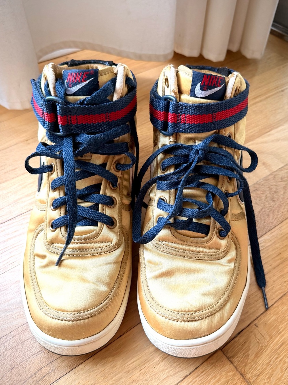 Nike Vandal High Supreme Sneakers - Metallic Gold/Navy/Red